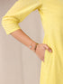 Yellow Dobby Pure Cotton Self Design Straight Kurta Pant Set